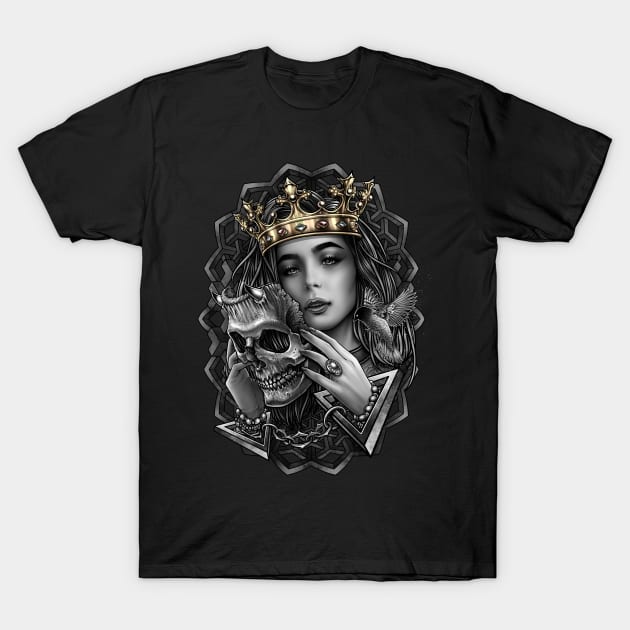 Winya No. 166  Beauty and the demon mask T-Shirt by Winya